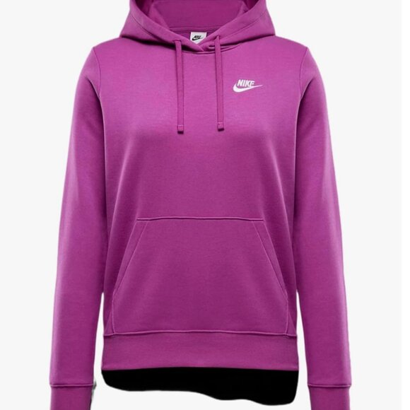 Nike Tops - Nike Sportswear Club Fleece Women's Logo Pullover Hoodie Hot Fuschia